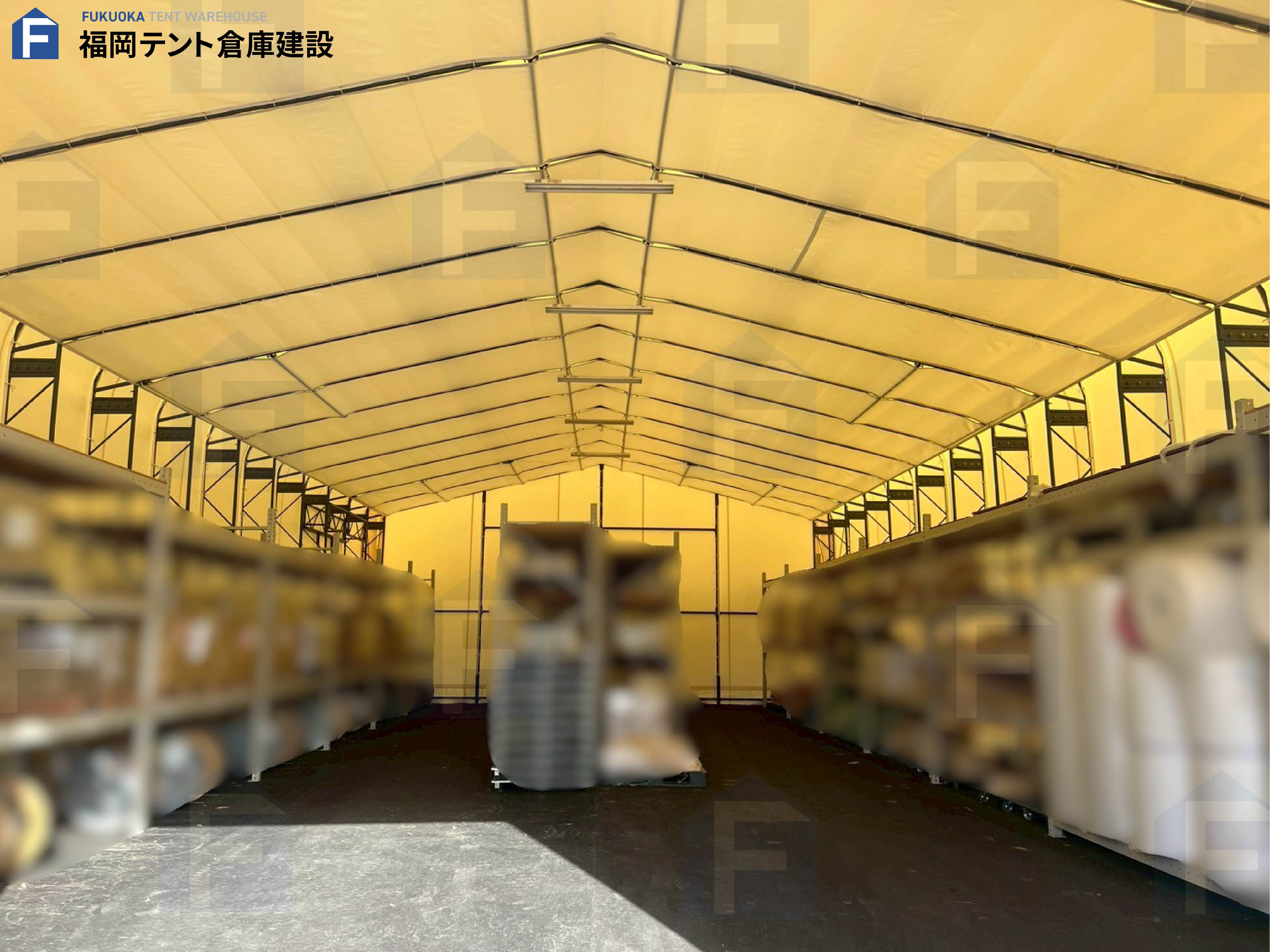 新しい生地で新年をスタート！テント倉庫の内幕の生地替えを行いました！　｜熊本県